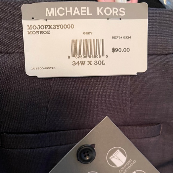 NWT Michael Kors Men's Monroe Grey Slacks 34x30" - Picture 5 of 8